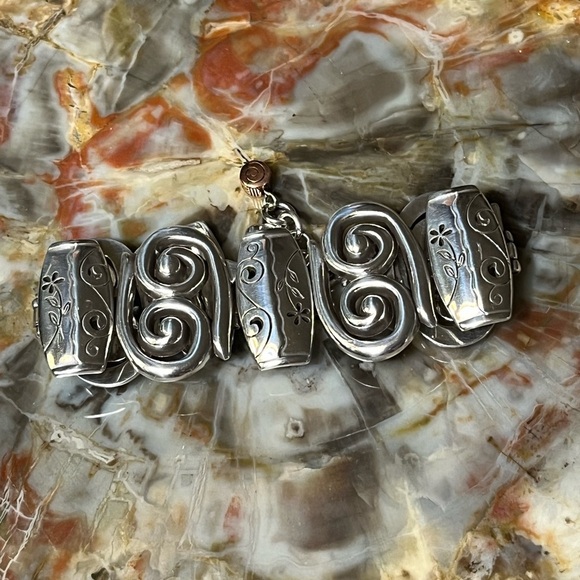 Brighton Silver Wide Panel Etched Bracelet - Picture 3 of 5